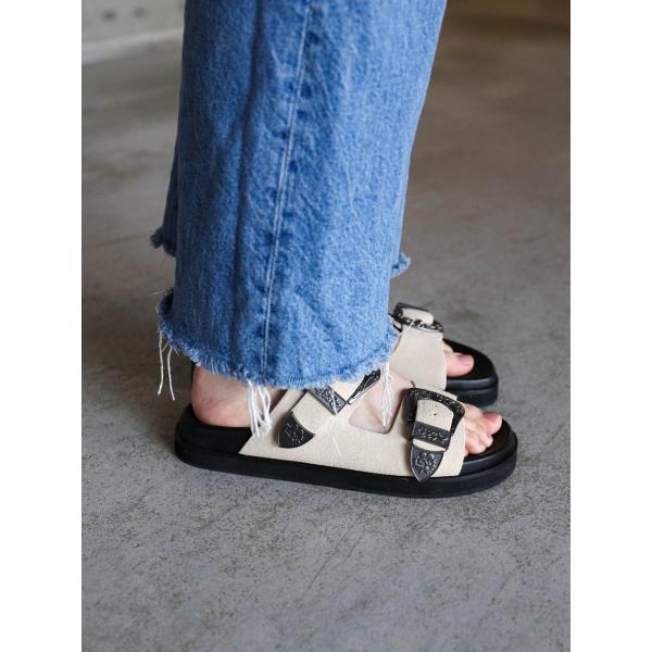 LUCIA BUCKLE W - COWSUEDE - FROST