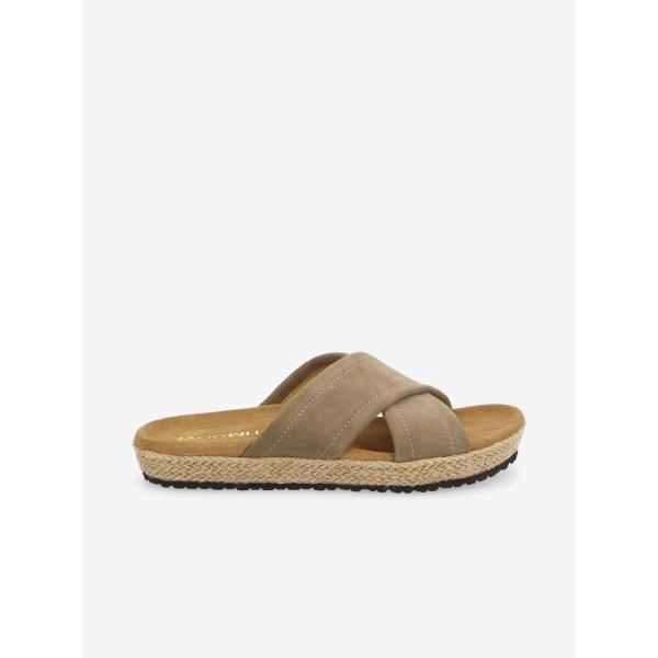 CROSS SANDALE - SUEDE - TABAC