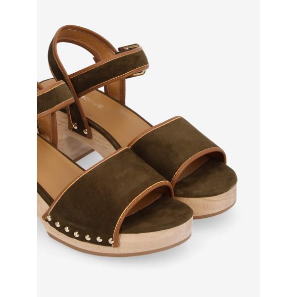 MINGO SANDALE W - KID SUEDE/HINA - OLIVE/TAN