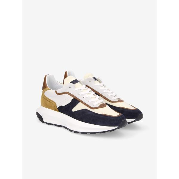 FIRE RUNNER - SUEDE/NAPPA - AZUL/COGNAC