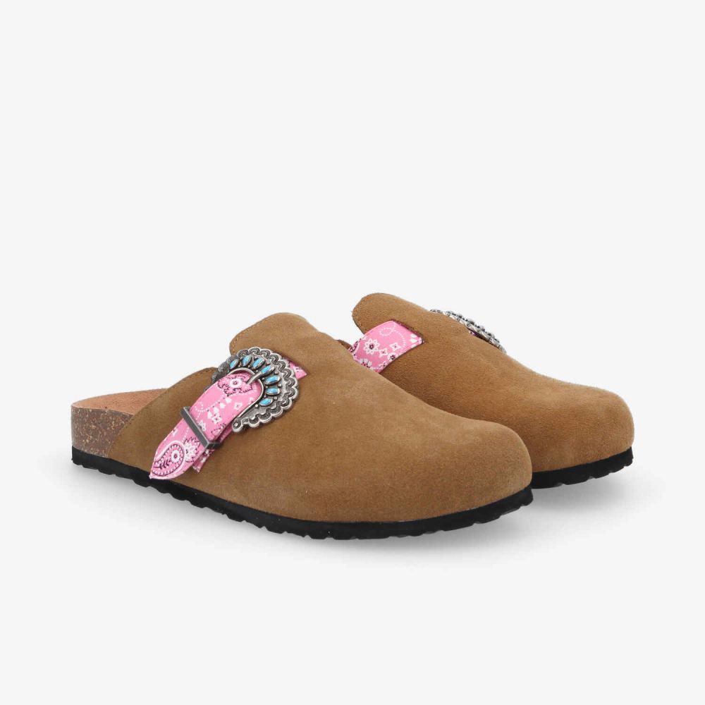PALOMA CLOG W - SUEDE/WEST - MARRON/ROSE
