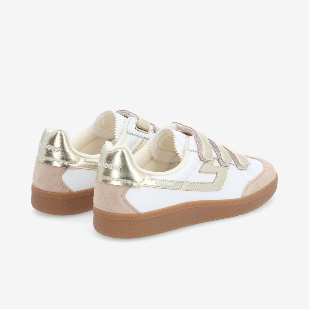 SHEFFIELD STRAPS W - NAPPA/SDE/METAL - WHITE/BEIGE/GOLD SHEFFIELD STRAPS W - NAPPA/SDE/METAL - WHITE/BEIGE/GOLD