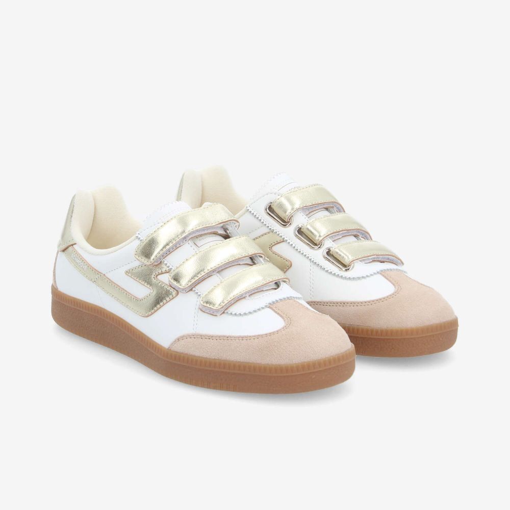 SHEFFIELD STRAPS W - NAPPA/SDE/METAL - WHITE/BEIGE/GOLD SHEFFIELD STRAPS W - NAPPA/SDE/METAL - WHITE/BEIGE/GOLD