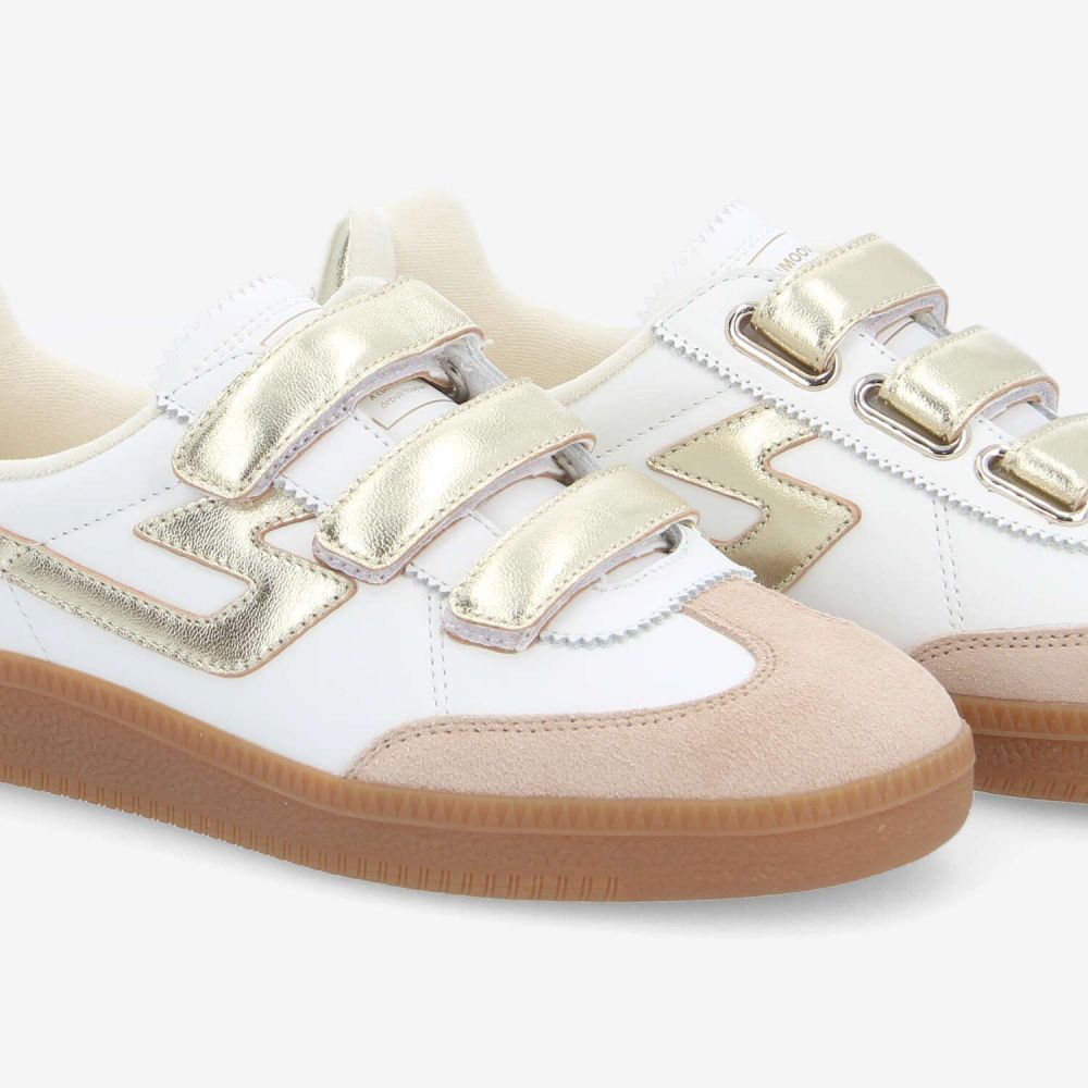 SHEFFIELD STRAPS W - NAPPA/SDE/METAL - WHITE/BEIGE/GOLD SHEFFIELD STRAPS W - NAPPA/SDE/METAL - WHITE/BEIGE/GOLD