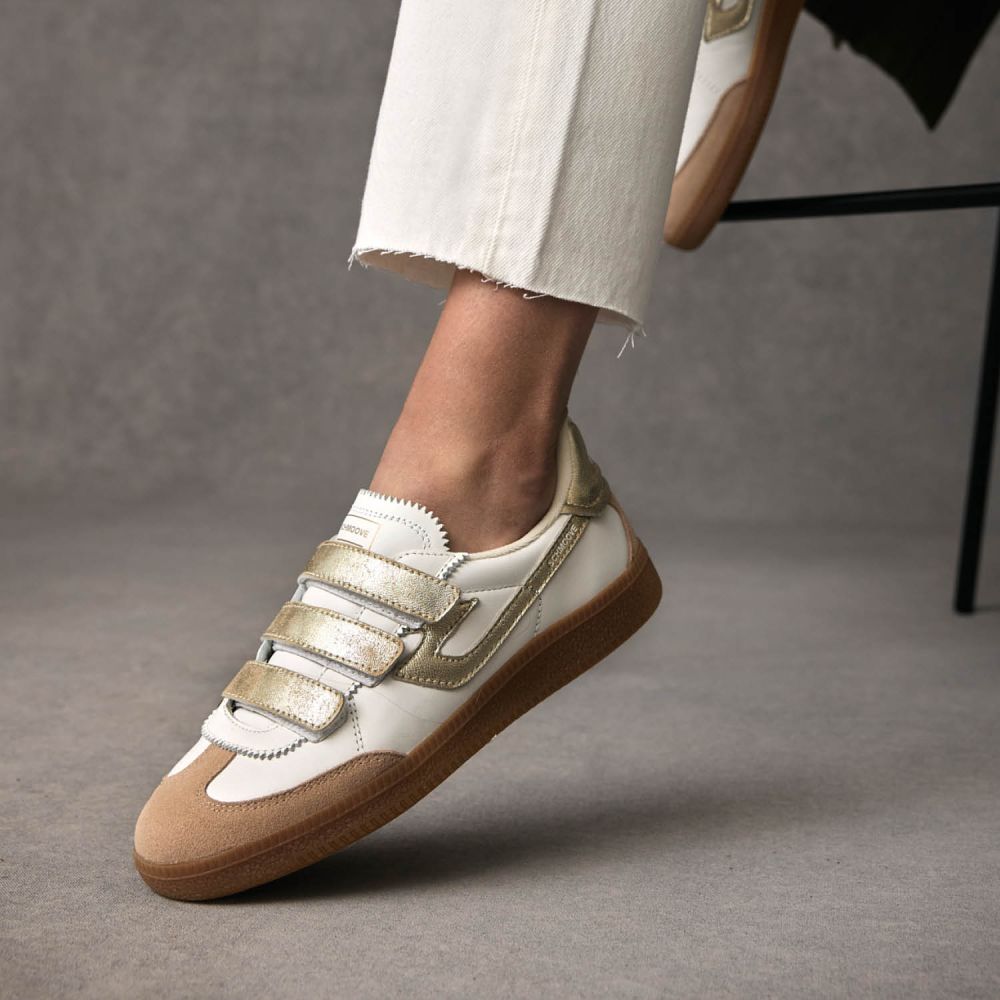 SHEFFIELD STRAPS W - NAPPA/SDE/METAL - WHITE/BEIGE/GOLD SHEFFIELD STRAPS W - NAPPA/SDE/METAL - WHITE/BEIGE/GOLD