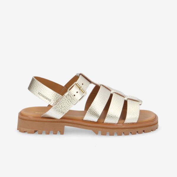 MALTA SANDALE W - GRAINED LEATHER - GOLD