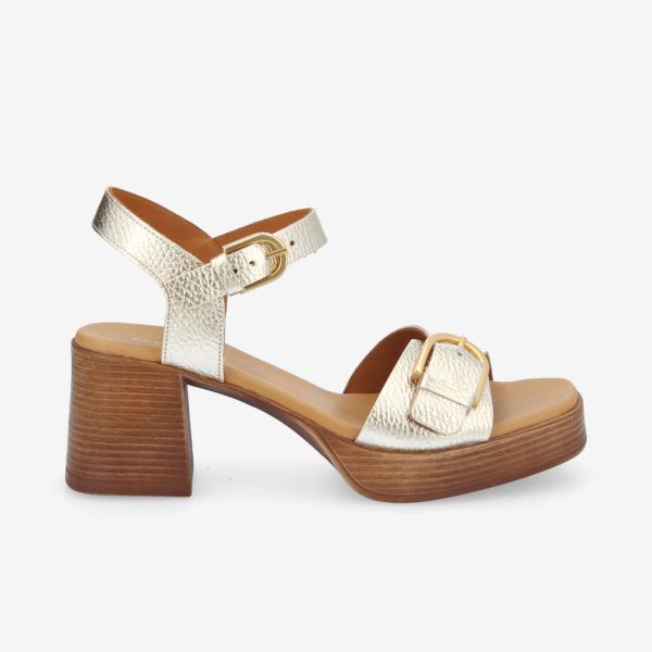 ANJA SANDALE W - GRAINED LEATHER - OR