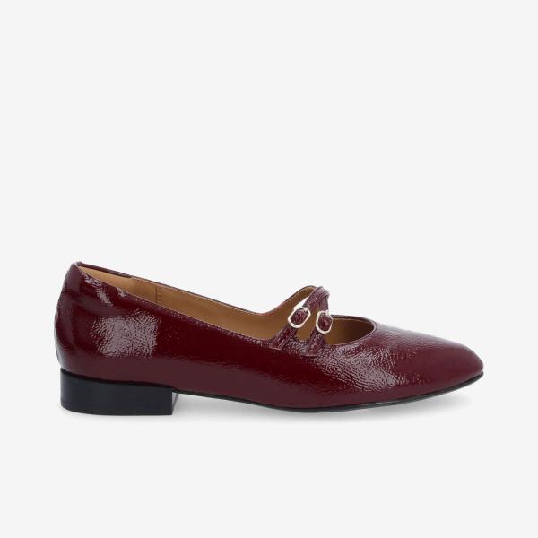 FLORA BALLERINA W - WRINKLED PATENT - BORDEAUX