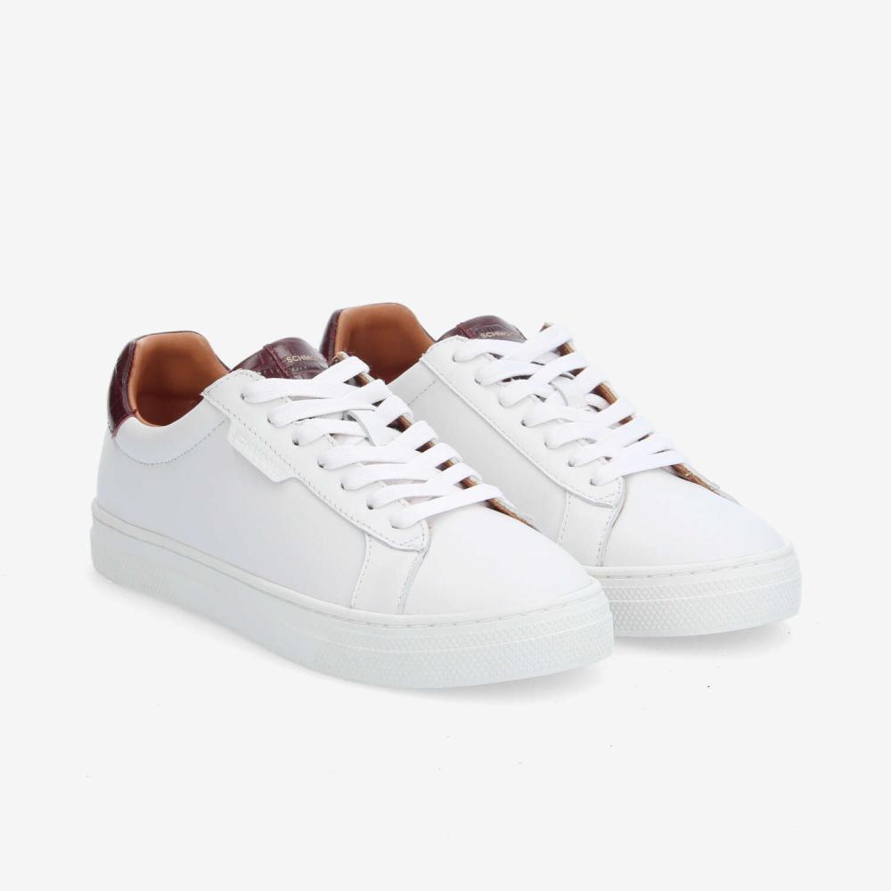 SPARKLE SNEAKER W - NAPPA/KROCO - WHITE/BURGUNDY SPARKLE SNEAKER W - NAPPA/KROCO - WHITE/BURGUNDY