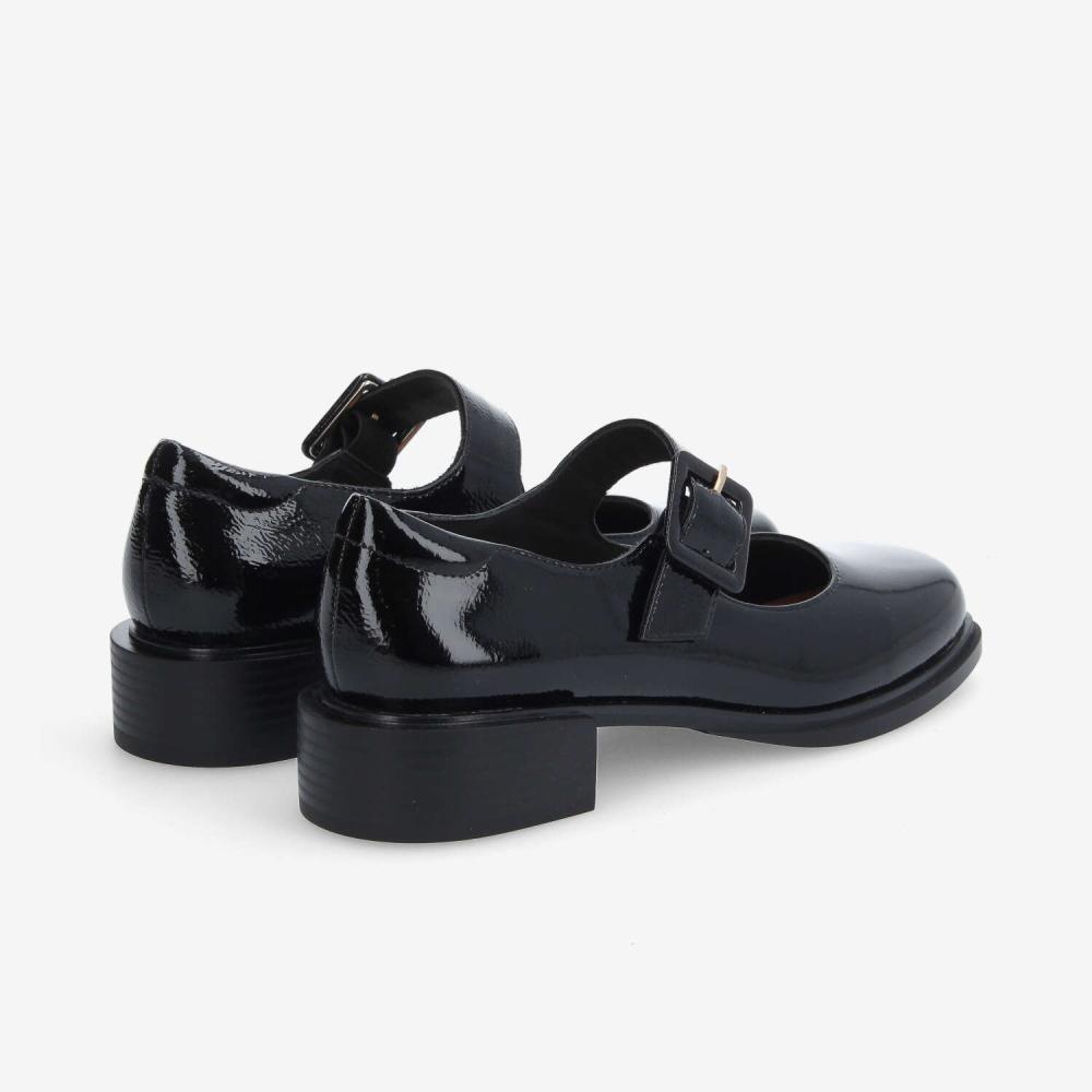 OSTEND BALLERINA W - WRINKLED PATENT - BLACK OSTEND BALLERINA W - WRINKLED PATENT - BLACK