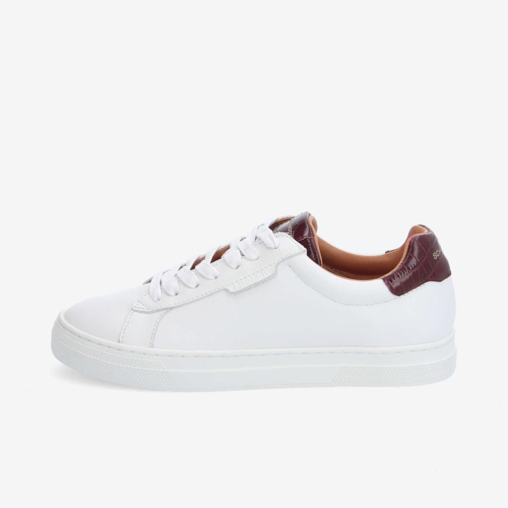 SPARKLE SNEAKER W - NAPPA/KROCO - WHITE/BURGUNDY SPARKLE SNEAKER W - NAPPA/KROCO - WHITE/BURGUNDY