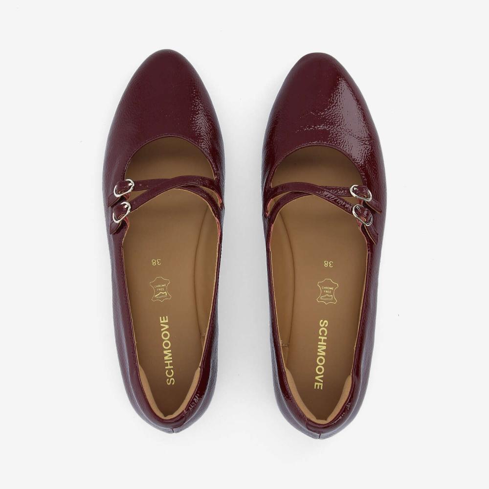 FLORA BALLERINA W - WRINKLED PATENT - BURGUNDY FLORA BALLERINA W - WRINKLED PATENT - BURGUNDY