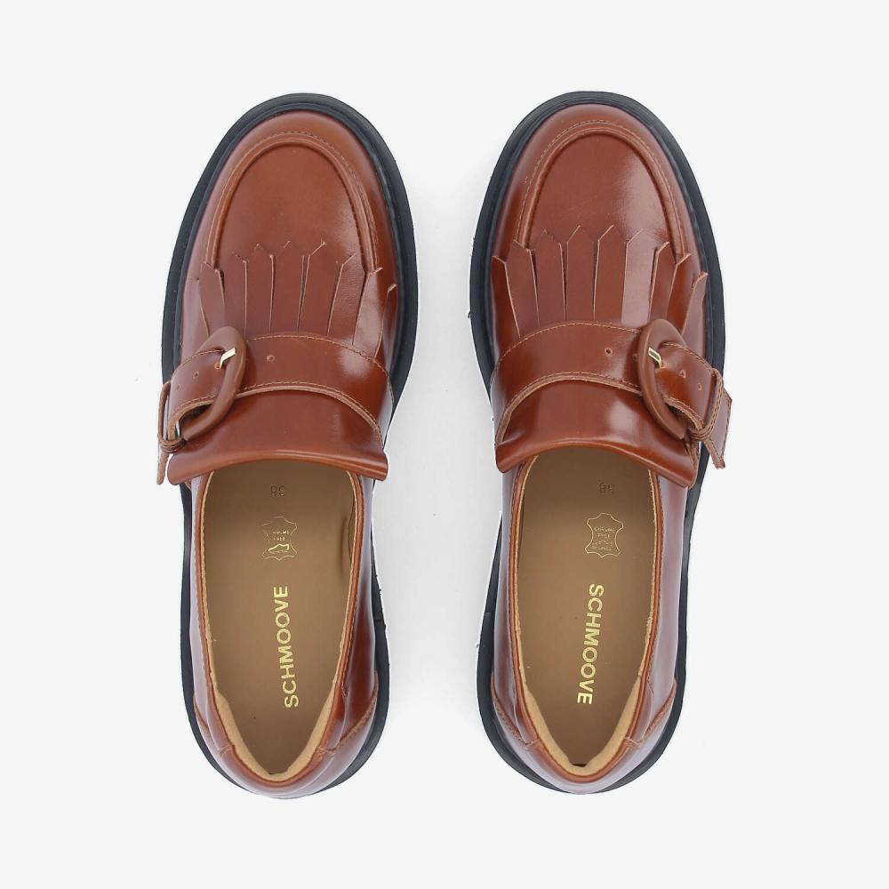 MYSEN BUCKLE W - LACQUER LEATHER - COGNAC MYSEN BUCKLE W - LACQUER LEATHER - COGNAC