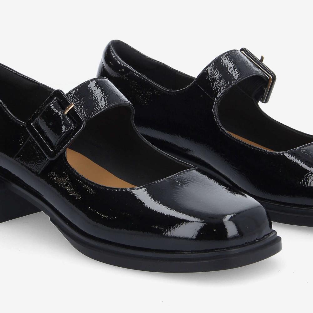 OSTEND BALLERINA W - WRINKLED PATENT - BLACK OSTEND BALLERINA W - WRINKLED PATENT - BLACK