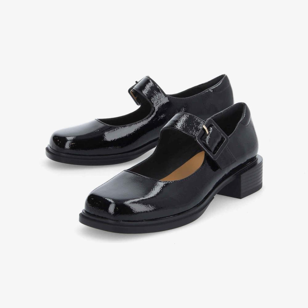 OSTEND BALLERINA W - WRINKLED PATENT - BLACK OSTEND BALLERINA W - WRINKLED PATENT - BLACK