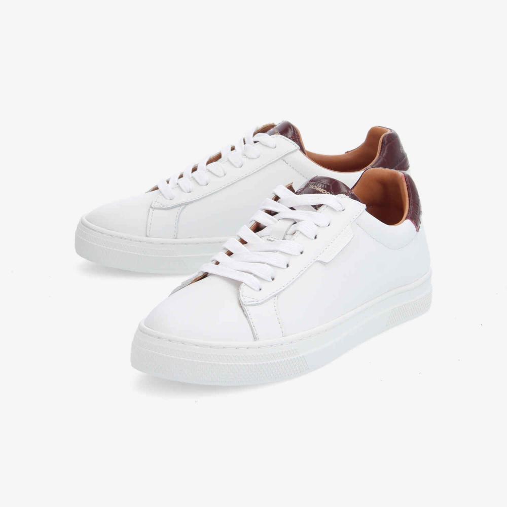 SPARKLE SNEAKER W - NAPPA/KROCO - WHITE/BURGUNDY SPARKLE SNEAKER W - NAPPA/KROCO - WHITE/BURGUNDY