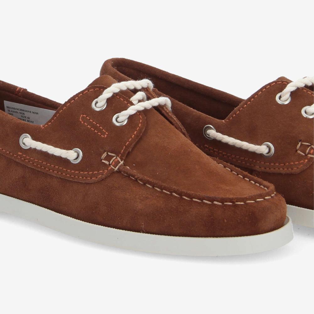 SHORE BOAT M - SUEDE - BROWN