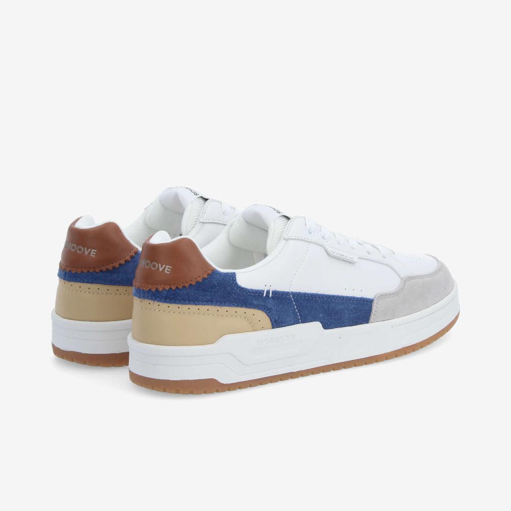 BROOKLYN PREPPY M - NAPPA/SDE/SDE - WHITE/GREY/BLUE