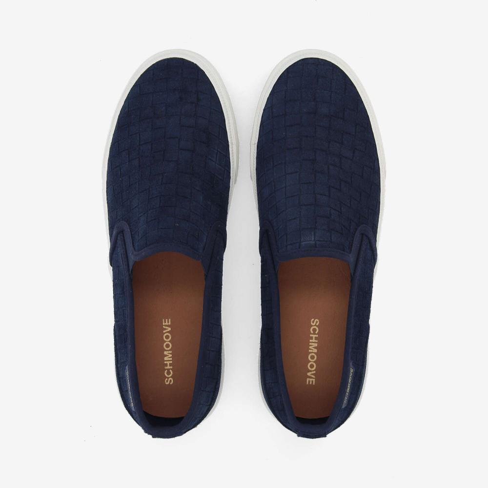 ARLO SLIP ON M - EMBOSSED SUEDE - NAVY