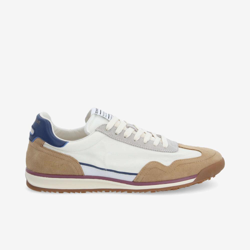 CAMDEN SNEAKER M - NYLON/SUEDE/NAP - OFF WHITE/CAMEL/NAVY