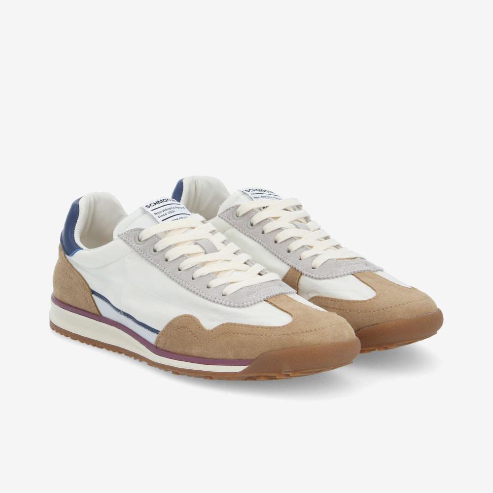 CAMDEN SNEAKER M - NYLON/SUEDE/NAP - OFF WHITE/CAMEL/NAVY