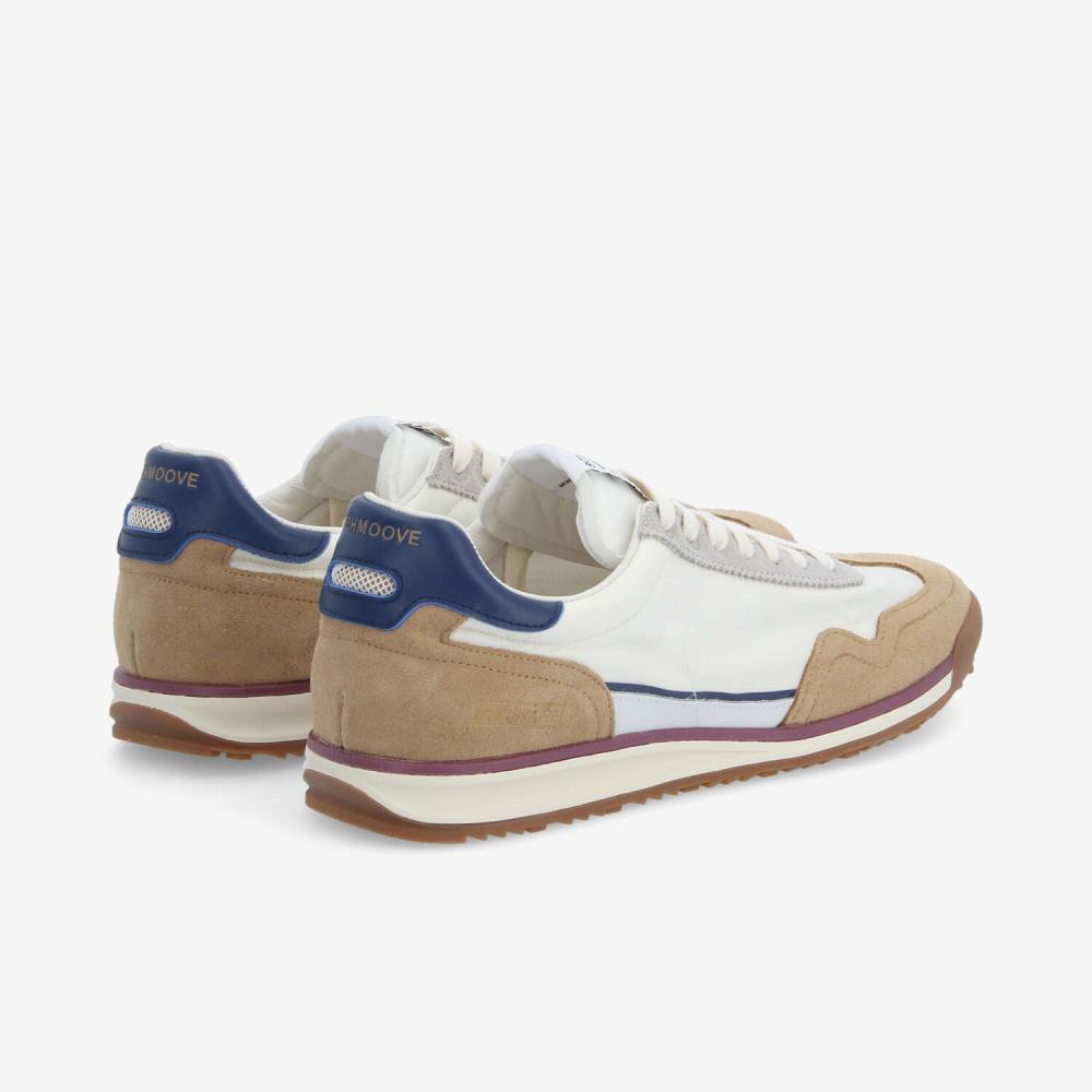CAMDEN SNEAKER M - NYLON/SUEDE/NAP - OFF WHITE/CAMEL/NAVY