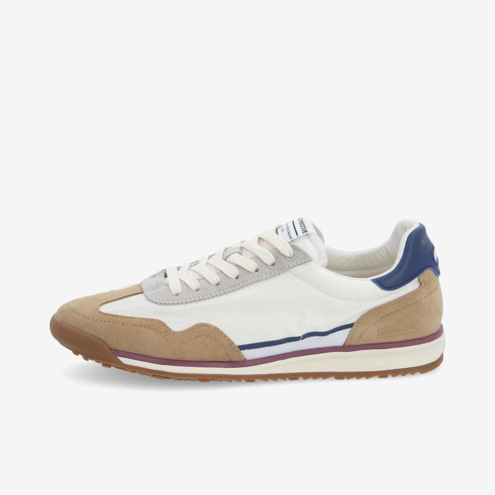 CAMDEN SNEAKER M - NYLON/SUEDE/NAP - OFF WHITE/CAMEL/NAVY