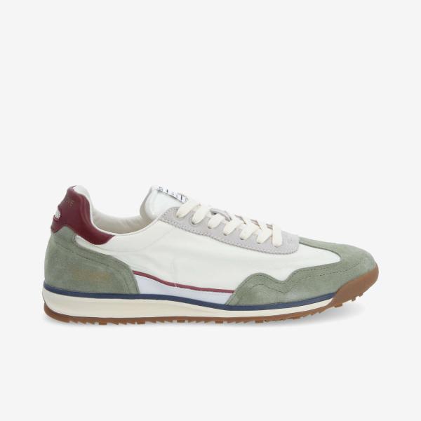 CAMDEN SNEAKER M - NYLON/SUEDE/NAP - OFF WHITE/GREEN/BURGUNDY