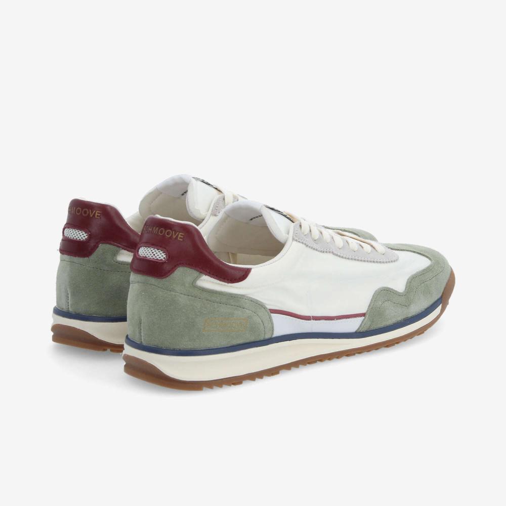 CAMDEN SNEAKER M - NYLON/SUEDE/NAP - BLANC CASSÉ/VERT/BORDEAUX
