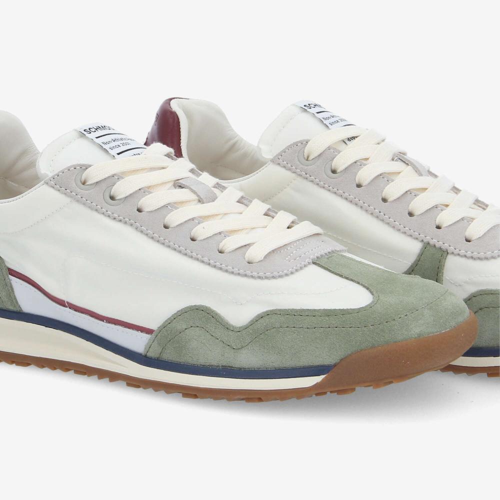CAMDEN SNEAKER M - NYLON/SUEDE/NAP - OFF WHITE/GREEN/BURGUNDY