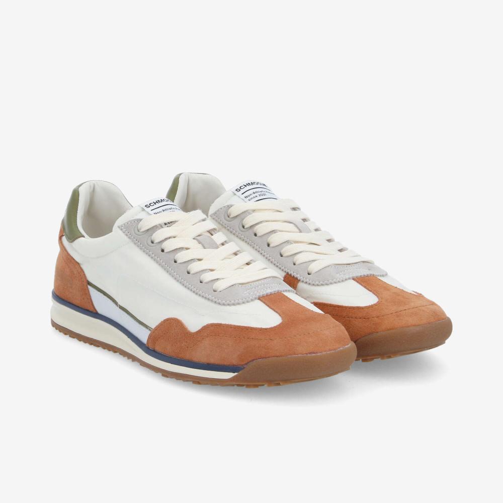CAMDEN SNEAKER M - NYLON/SUEDE/NAP - BLANC CASSÉ/MARRON/VERT