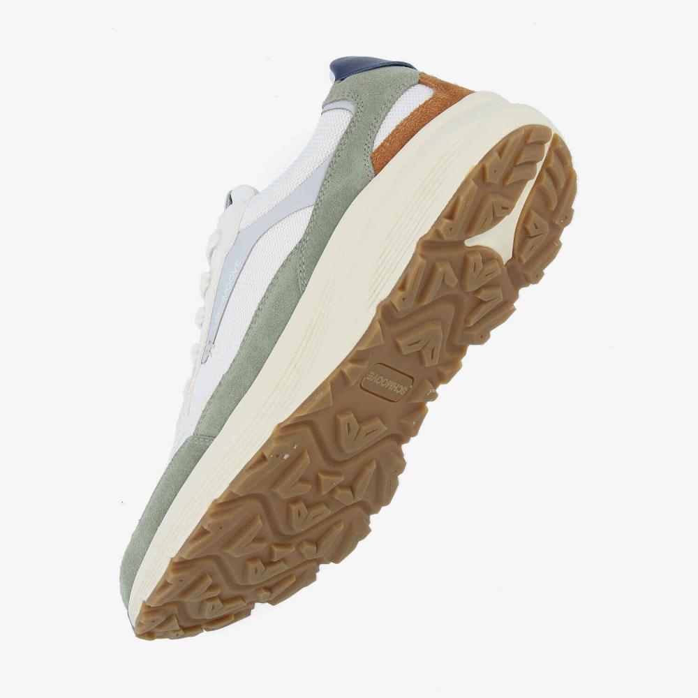 DUSK RUNNER M - KNIT/SUEDE - BLANC CASSÉ/VERT