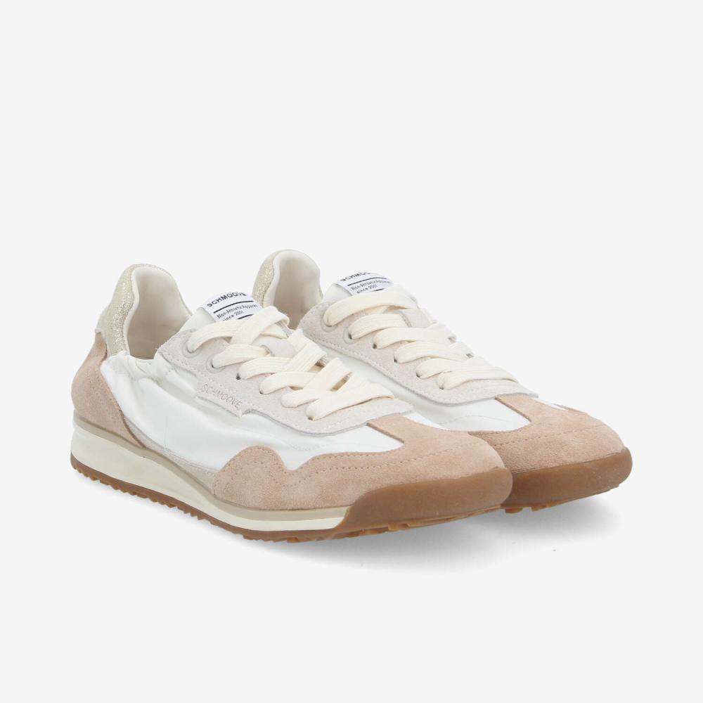 CAMDEN SNEAKER W - NYL/SDE/CRYSTAL - BLANC CASSÉ/BEIGE/OR