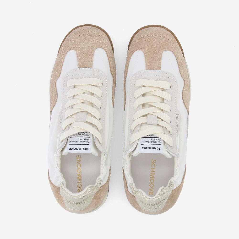 CAMDEN SNEAKER W - NYL/SDE/CRYSTAL - BLANC CASSÉ/BEIGE/OR