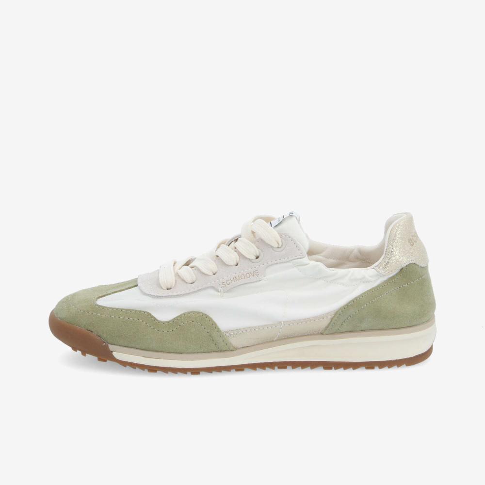 CAMDEN SNEAKER W - NYL/SDE/CRYSTAL - OFF WHITE/GREEN/GOLD