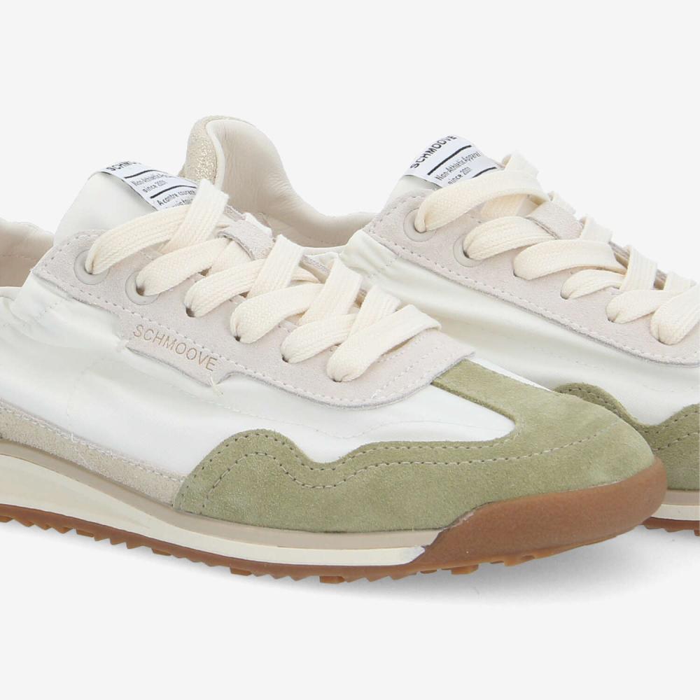 CAMDEN SNEAKER W - NYL/SDE/CRYSTAL - BLANC CASSÉ/VERT/OR