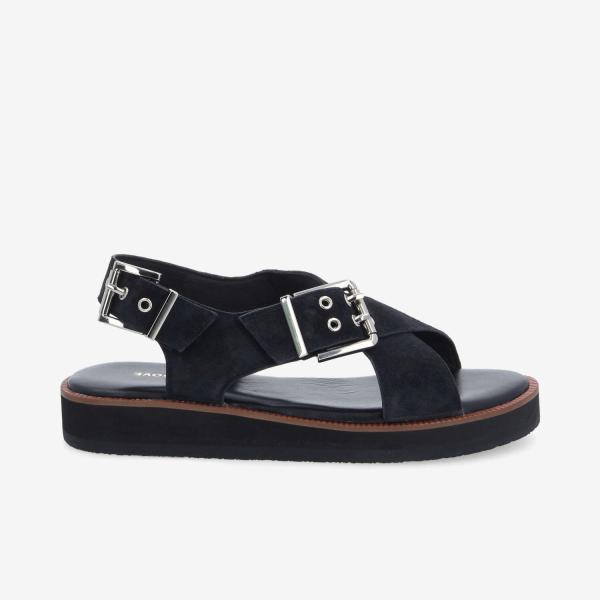 SIGUI CROSS SANDAL W - SUEDE - BLACK