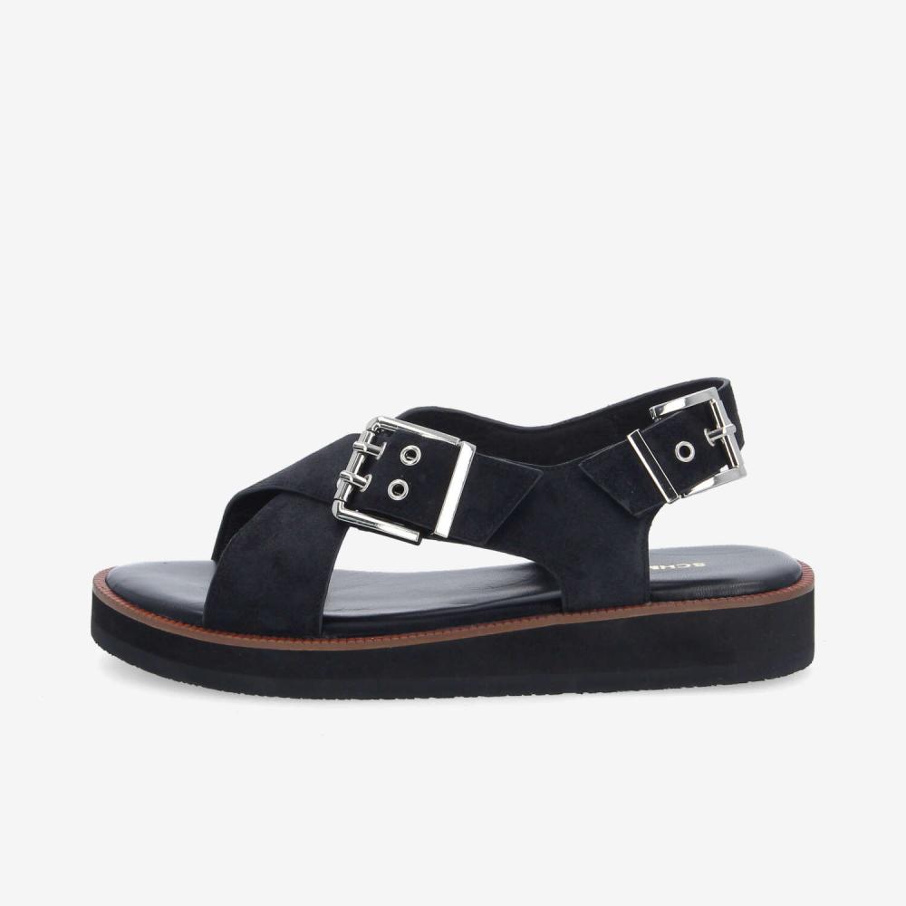 SIGUI CROSS SANDAL W - SUEDE - BLACK