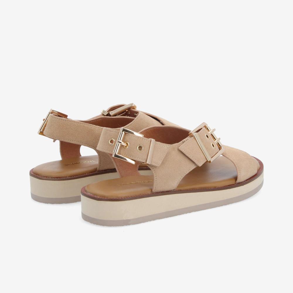 SIGUI CROSS SANDAL W - SUEDE - BEIGE