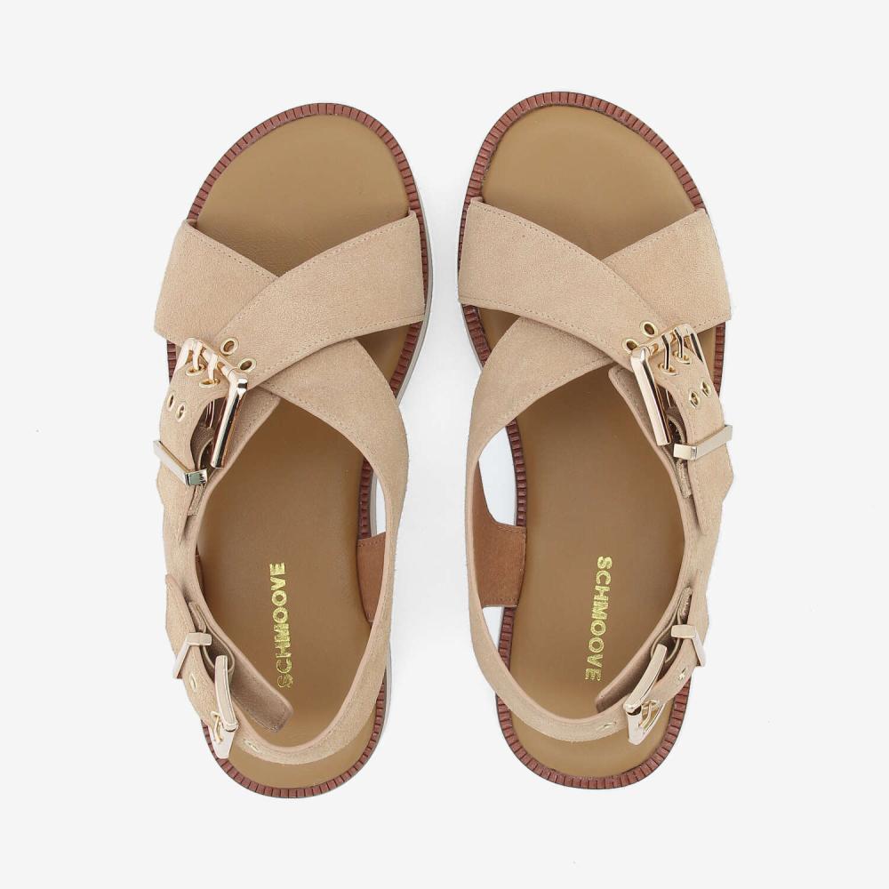 SIGUI CROSS SANDAL W - SUEDE - BEIGE
