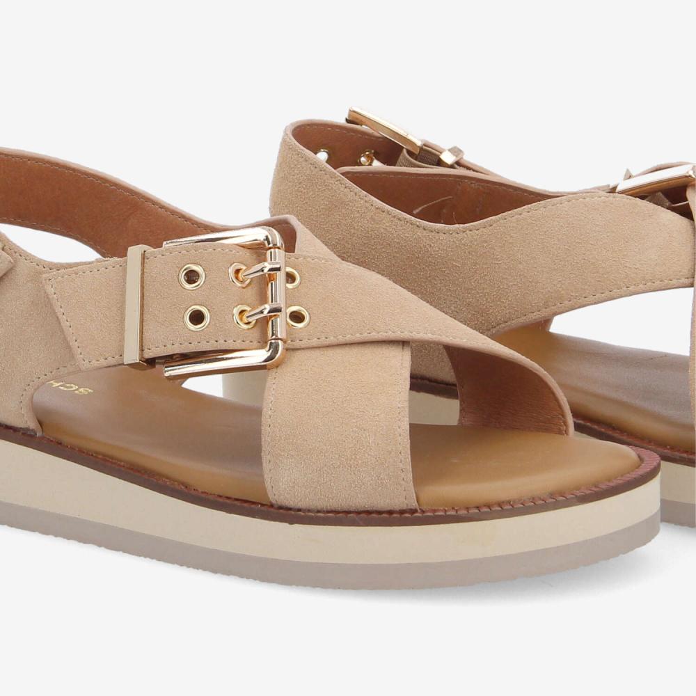 SIGUI CROSS SANDAL W - SUEDE - BEIGE