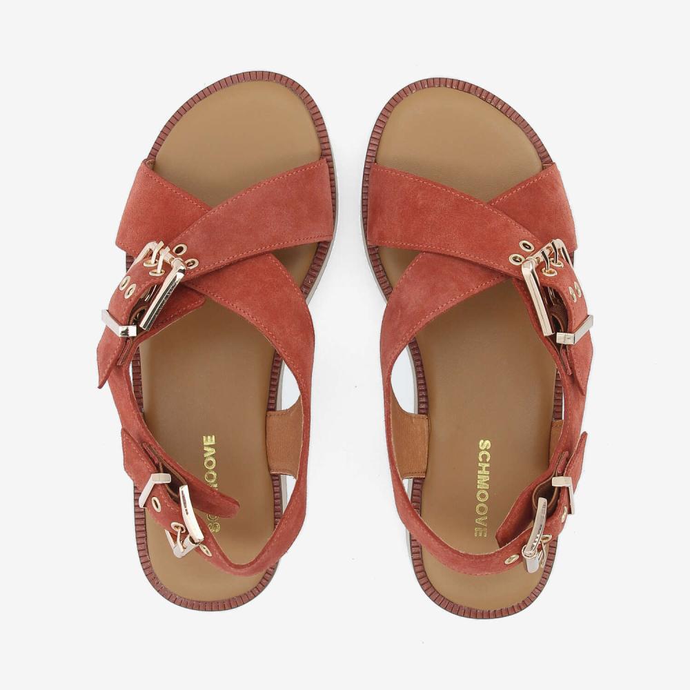 SIGUI CROSS SANDAL W - SUEDE - MARRON