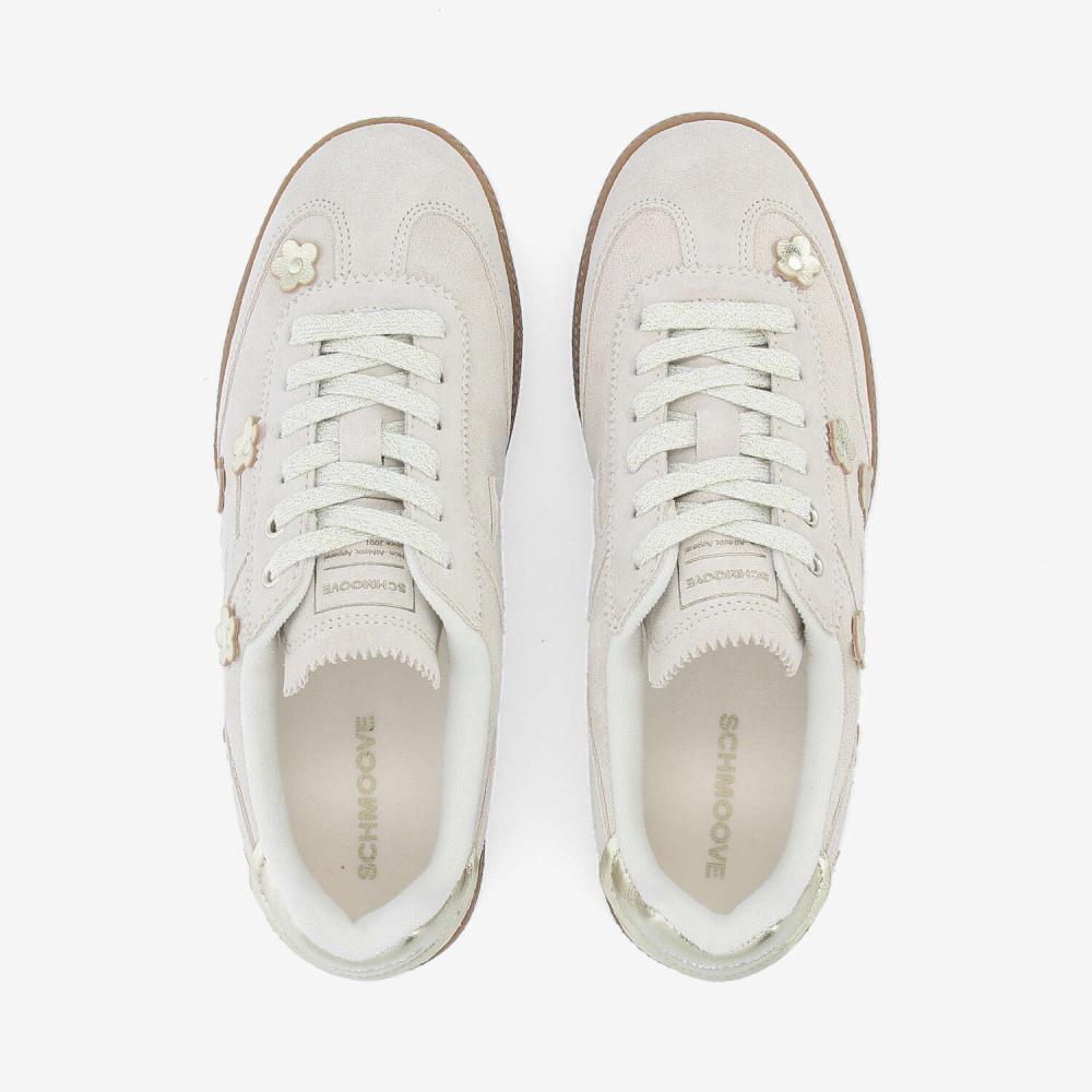 SHEFFIELD FLOWER W - SUEDE/FLOWER - BLANC CASSÉ/OR