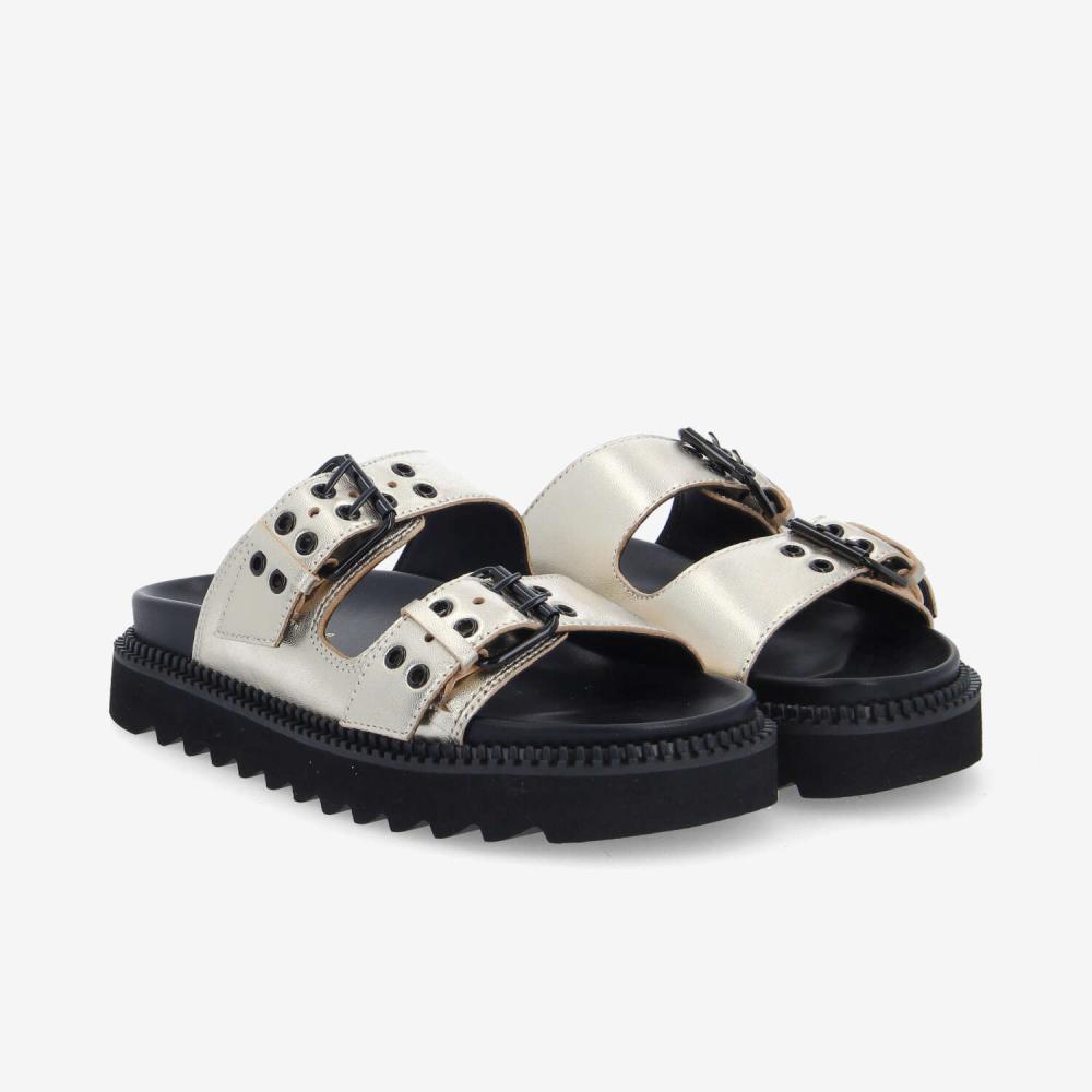 STELLA BUCKLE W - METAL LEATHER - OR