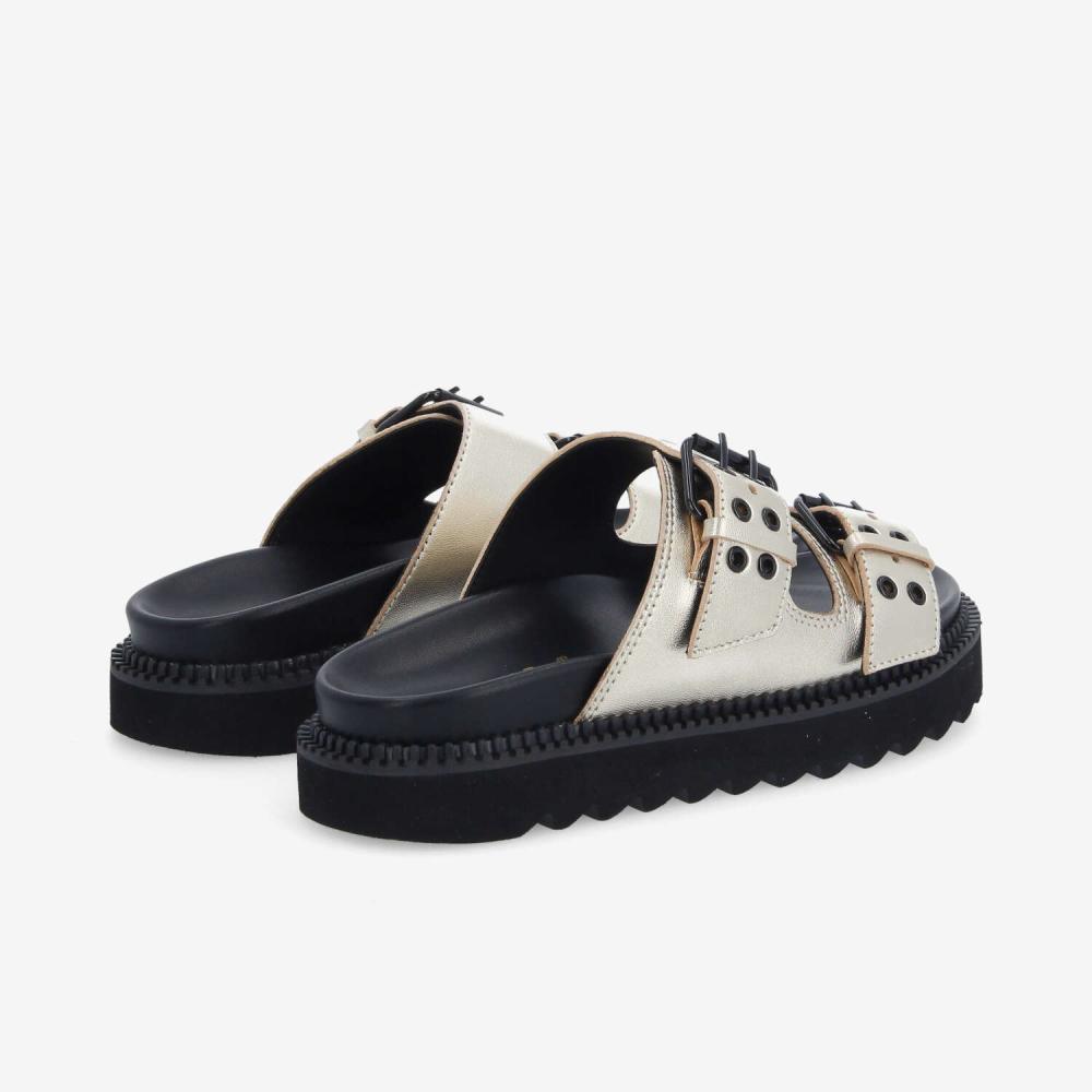 STELLA BUCKLE W - METAL LEATHER - OR