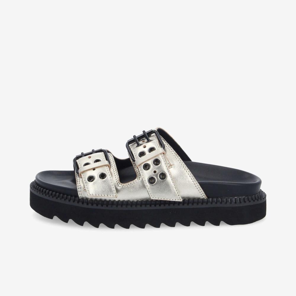 STELLA BUCKLE W - METAL LEATHER - GOLD