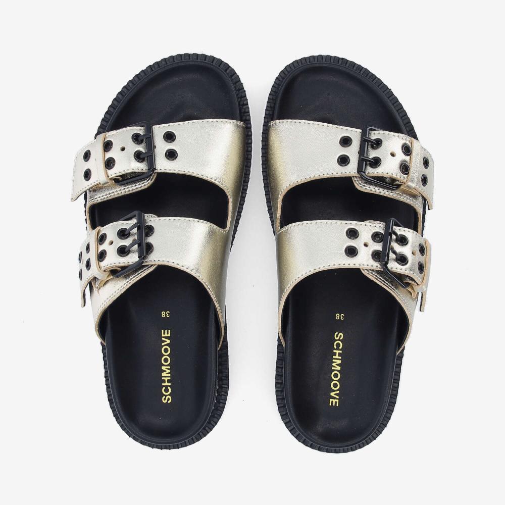 STELLA BUCKLE W - METAL LEATHER - OR