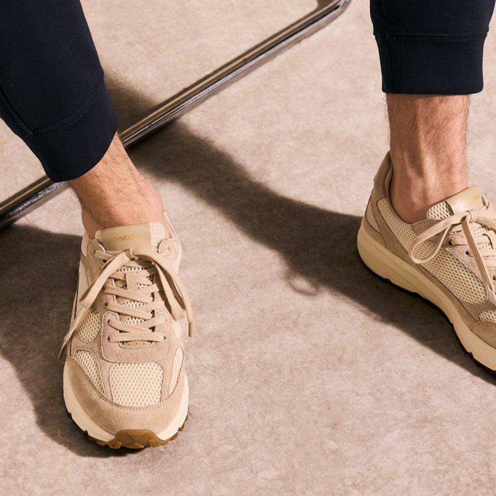 DUSK RUNNER M - MESH/SUEDE - BLANC CASSÉ/BEIGE