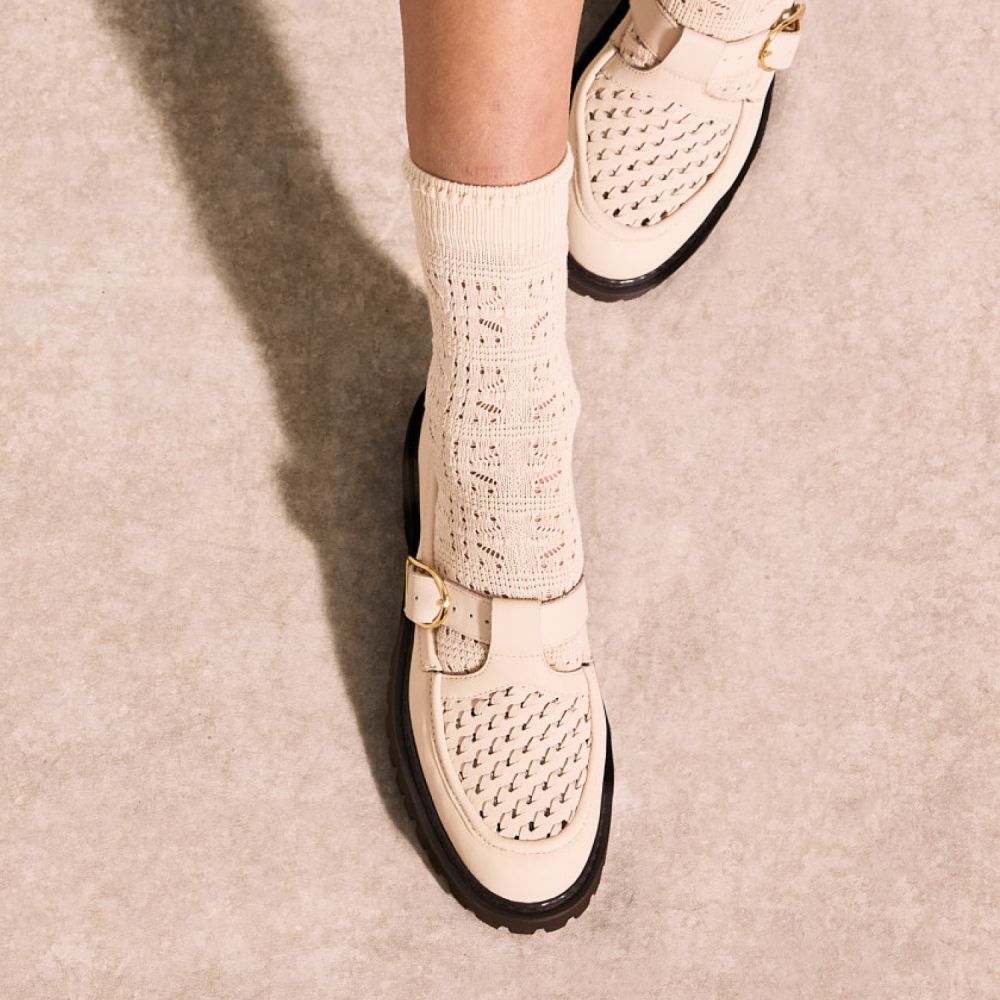 MYSEN BABIES W - NAPPA/WOVEN - BEIGE