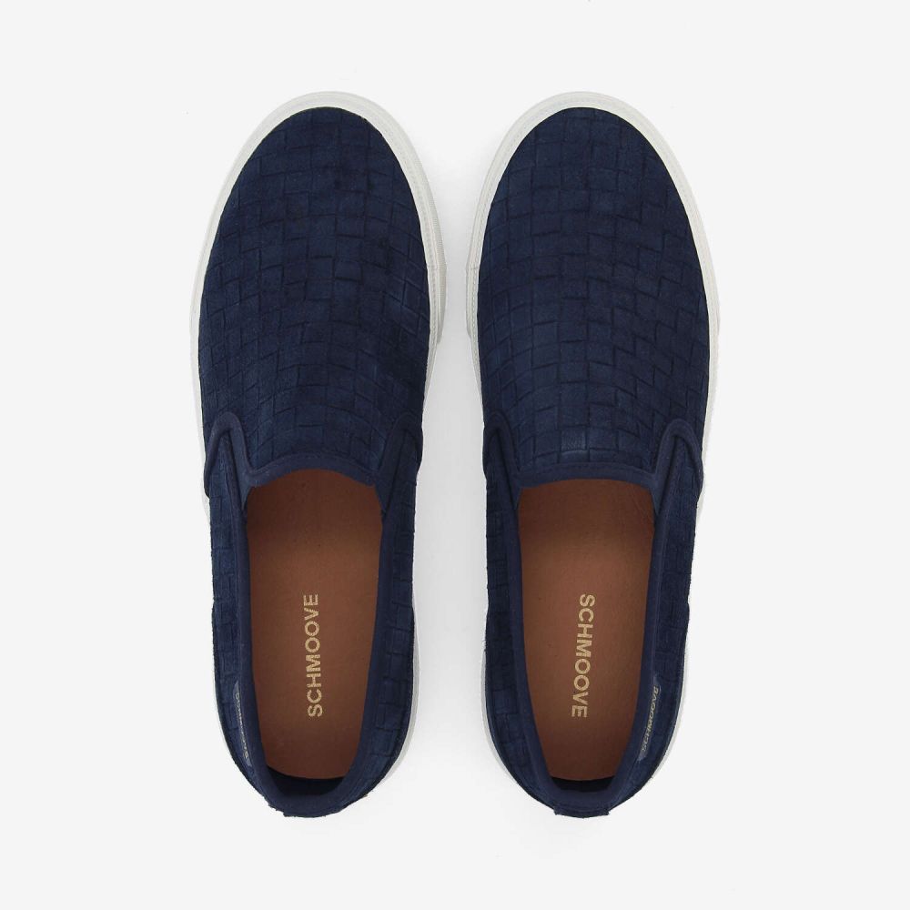 ARLO SLIP ON M - EMBOSSED SUEDE - NAVY